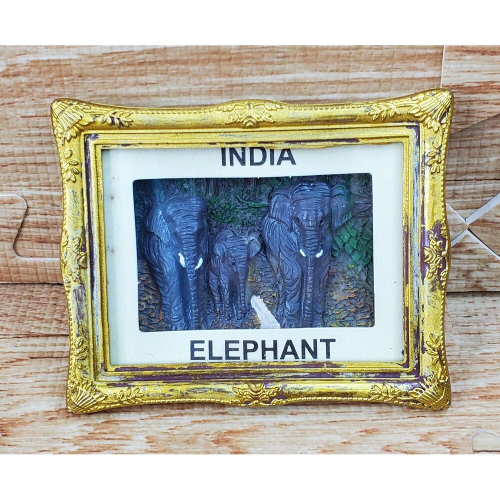 India Elephant Scene Magnet Decoration Piece